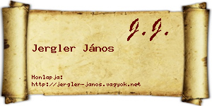 Jergler János névjegykártya
