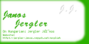 janos jergler business card